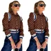 LV Chic Monogram Print Cropped Baseball Jacket #B62491