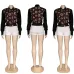 LV Chic Monogram Print Cropped Baseball Jacket #B62492