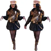 LV Chic Monogram Print Cropped Baseball Jacket #B62492