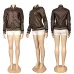 LV Designer Chic Monogram Print Cropped Baseball Jacket #B62493