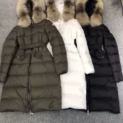 MONLER mid length down jacket for women Black/white/green #99901580