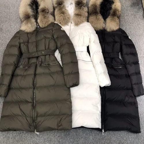 MONLER mid length down jacket for women Black/white/green #99901580