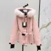 Moncel Latest classic celac cut waist ski suit Fox big fur collar #B54806