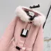 Moncel Latest classic celac cut waist ski suit Fox big fur collar #B54806