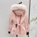 Moncel Latest classic celac cut waist ski suit Fox big fur collar #B54806