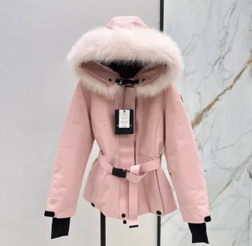 Moncel Latest classic celac cut waist ski suit Fox big fur collar #B54806