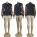 Premium Luxury LV Monogram Embroidered Patchwork Fashion Varsity Bomber Jacket #B62495