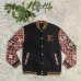 Premium Luxury LV Monogram Embroidered Patchwork Fashion Varsity Bomber Jacket #B62495