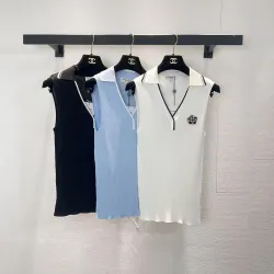 Chanel Monogram Knit Short Sleeve Crew Neck Blouse #B63653