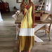 Gradient V-neck Sling Print Dress Bohemian Loose Long Skirt (7 Colors) S-5XL $9.9 #99907124