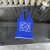 LOEWE Vibrant Blue Knit Halter Top with Iconic White Quatrefoil Motif and Striped Hem for Effortless Chic Style one size #B54178