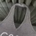 LOEWE Vibrant Grey Knit Halter Top with Iconic White Quatrefoil Motif and Striped Hem for Effortless Chic Style one size #B54180