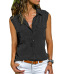 New Ladies Shirt Lapel Sleeveless Shirt Women (9 colors) S-8XL-$9.9 #99907109