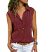 New Ladies Shirt Lapel Sleeveless Shirt Women (9 colors) S-8XL-$9.9 #99907109
