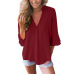 V-neck lotus leaf sleeve sleeve loose chiffon shirt shirt factory direct sales (9 colors) S-5XL-$9.9 #99907123