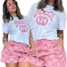 2025 Special Price Gucci Style Logo T-Shirt & Monogram Shorts Set - Designer Women's Summer Outfit #B54105