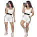 ALO Yoga Inspired Crop Tank & Shorts Set - Athletic Lounge Wear #B54104