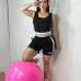 ALO Yoga Inspired Crop Tank & Shorts Set - Athletic Lounge Wear #B54104