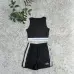 ALO Yoga Inspired Crop Tank & Shorts Set - Athletic Lounge Wear #B54104