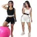 ALO Yoga Inspired Crop Tank & Shorts Set - Athletic Lounge Wear #B54104