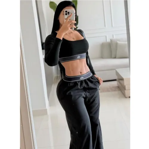 Alo Inspired 2 Piece Women's Yoga Workout Tracksuit Set #B63658