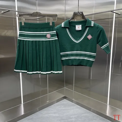 Casablanca Style Knit Polo Top & Skirt Set, S-XL #B63511