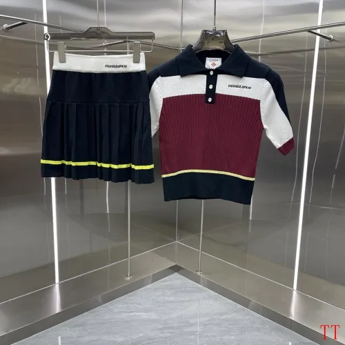 Casablanca Style Knit Polo Top & Skirt Set, S-XL #B63512