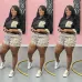 Chic Burberry Inspired Plaid Check Shirt & Shorts Matching Set - Women's Elegant Two-Piece Summer Outfit with Classic Design #B54107