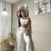 Sale ALO Yoga Inspired Contour Trim Tank Top & High-Waisted Leggings Set - Women's Sculpting Activewear Ensemble for Fitness   Style  #B54109