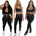 Sale ALO Yoga Inspired Contour Trim Tank Top & High-Waisted Leggings Set - Women's Sculpting Activewear Ensemble for Fitness   Style  #B54109