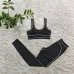 Sale ALO Yoga Inspired Contour Trim Tank Top & High-Waisted Leggings Set - Women's Sculpting Activewear Ensemble for Fitness   Style  #B54109