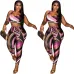 Vibrant Gucci Inspired Abstract Print Sports Bra & Leggings Set - Women's High-Fashion Activewear Ensemble for Bold Style #B54108
