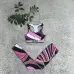 Vibrant Gucci Inspired Abstract Print Sports Bra & Leggings Set - Women's High-Fashion Activewear Ensemble for Bold Style #B54108