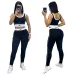 new fashion alo yoga sports vest pants running fitness waist-tightening women's clothing two-piece set #B50918