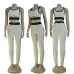 new fashion alo yoga sports vest pants running fitness waist-tightening women's clothing two-piece set #B50918
